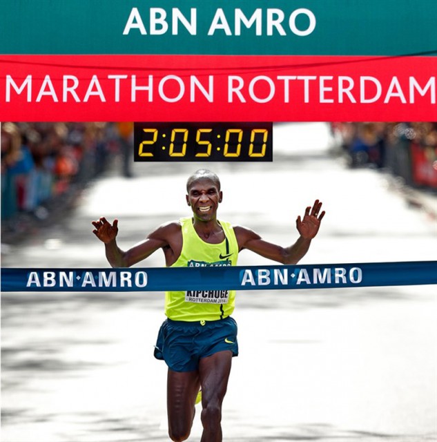 Eliud Kipchoge won the 34th ABN AMRO Rotterdam Marathon on Sunday in the Dutch port city.