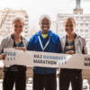 Anna Hahner, Lusapho April and Lisa Hahner (right) in Hannover - April 2016 / Photo Credit: HAJ Hannover Marathon / Christopher Busch