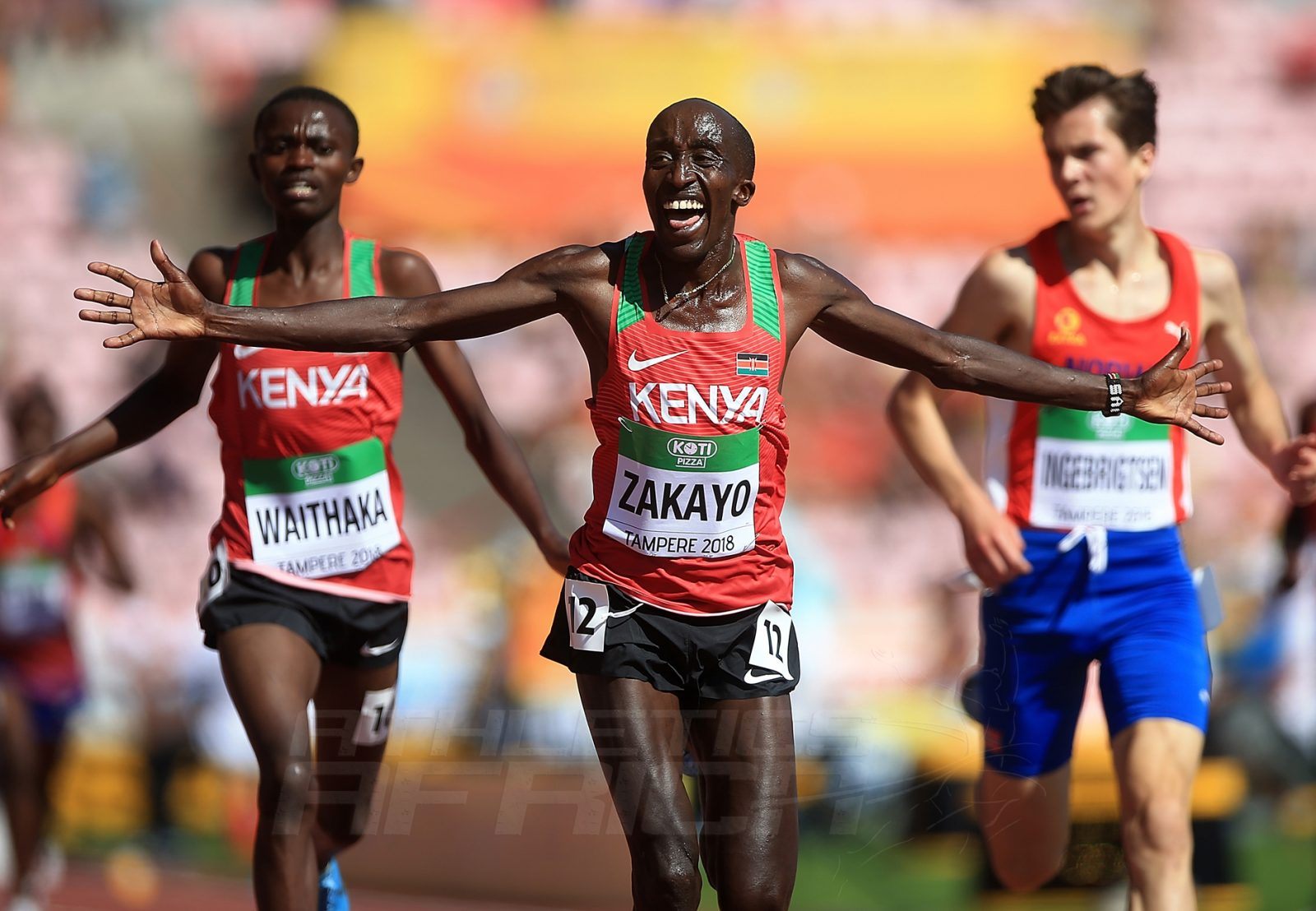 Edward Zakayo of Kenya wins the 5000m at the IAAF World U20 Championships Tampere 2018 / Photo Credit: Getty Images for IAAF