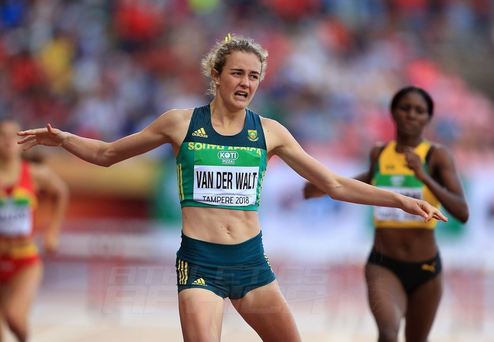Zeney van der Walt of South Africa takes gold in the 400m hurdles at the IAAF World U20 Championships Tampere 2018 / Photo Credit: Getty Images for IAAF