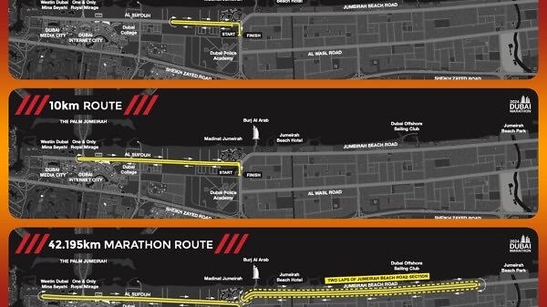 Dubai Marathon 2024 Route Map